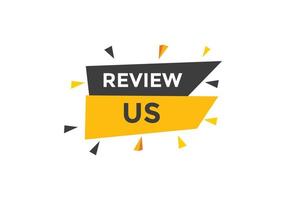 Review us Start now button. Review us User rating social banner promotion. Review Us text social media template vector