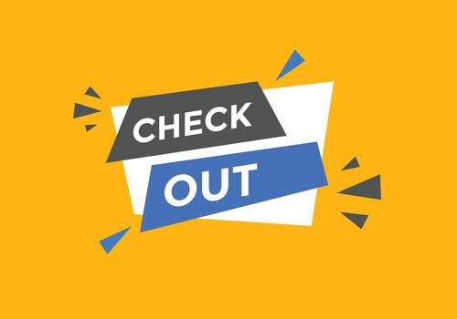 Check out text button. speech bubble. Check out Colorful web banner template. vector illustration