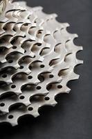 Bicycle road cassette close-up on a black background photo