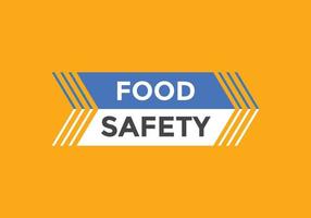 food safety text text button. Colorful web banner food safety text. Vector illustration