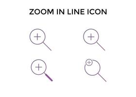 Set of zoom in icons. Magnifying glass zoom in plus sign. Used for SEO or websites. vector