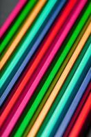 The texture of multi-colored pencils is close-up in full screen. photo