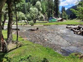 Kashmir, Pakistan, Aug 2022 - Kashmir is the most beautiful region in the world which is famous for its green valleys, beautiful trees, high mountains and flowing springs. photo