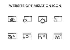 website optimization icons. website page development symbol icon. Concept for SEO and web design vector