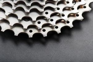 Stars and teeth of a bicycle cassette close-up photo