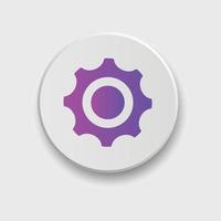 Setting icon for apps or web interface with button. Set of settings, Gear, Cog icon vector with button. Sign flat style setting or gear with button