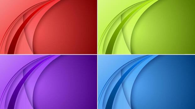 Set of banner design template abstract curved shapes overlapping layer background paper cut style vector