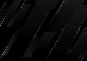 Abstract black diagonal stripes with golden lines pattern background luxury style vector