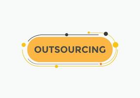 outsourcing text button. outsourcing speech bubble. Colorful web banner. vector illustration