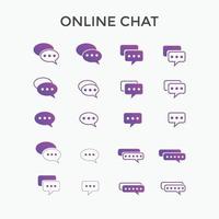 Set of Online chat icons. Used for e-commerce, SEO and web design. vector