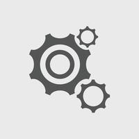 Setting gear line icon symbol for ui, social media, website Isolated on white background. vector