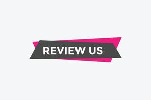 Review us Start now button. Review us User rating social banner promotion. Review Us text social media template vector