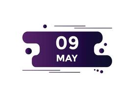 may 9 calendar reminder. 9th may daily calendar icon template. Calendar 9th may icon Design template. Vector illustration