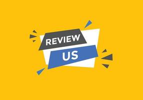 Review us Start now button. Review us User rating social banner promotion. Review Us text social media template vector