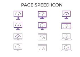 Set of Page speed icons. Concept for SEO and web design vector