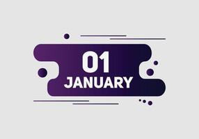 january 1 calendar reminder. 1st january daily calendar icon template. Calendar 1st january icon Design template. Vector illustration