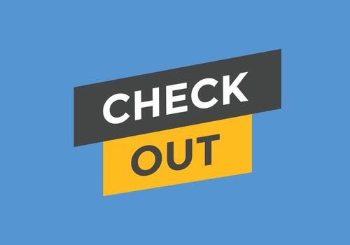 Check out text button. speech bubble. Check out Colorful web banner template. vector illustration