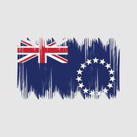 Cook Islands Flag Bush Strokes. National Flag vector