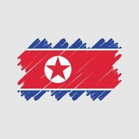 pincel de bandera de corea del norte. bandera nacional vector