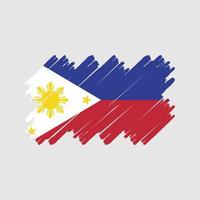 cepillo de bandera de filipinas. bandera nacional vector