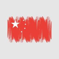 China Flag Bush Strokes. National Flag vector