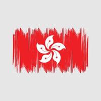 Hong Kong Flag Bush Strokes. National Flag vector