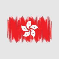 Hong Kong Flag Bush Strokes. National Flag vector