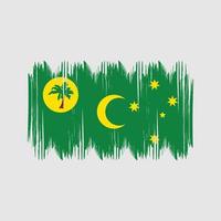 trazos de arbusto de la bandera de las islas cocos. bandera nacional vector