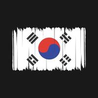 trazos de pincel de la bandera de corea del sur. bandera nacional vector