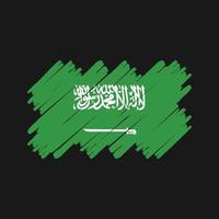 pincel de bandera de arabia saudita. bandera nacional vector