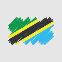 pincel de bandera de tanzania. bandera nacional vector