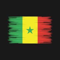pincel de bandera senegalesa. bandera nacional vector
