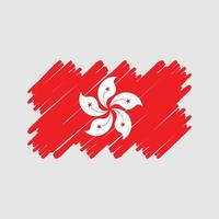 cepillo de bandera de hong kong. bandera nacional vector