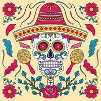 dia de los muertos calavera calavera de azucar vector