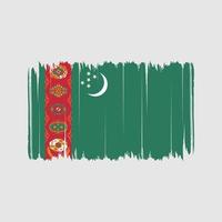 trazos de pincel de bandera de turkmenistán. bandera nacional vector