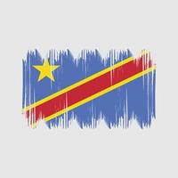 Republic Congo Flag Bush Strokes. National Flag vector