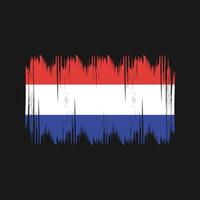 Netherlands Flag Bush Strokes. National Flag vector