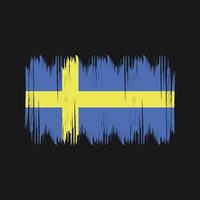 Sweden Flag Bush Strokes. National Flag vector