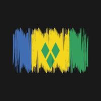 Saint Vincent and the Grenadines Flag Bush Strokes. National Flag vector