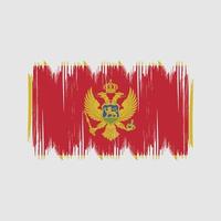 trazos de arbusto de bandera de montenegro. bandera nacional vector
