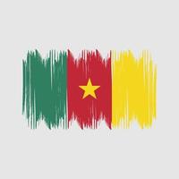 Cameroon Flag Bush Strokes. National Flag vector