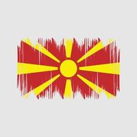 North Macedonia Flag Bush Strokes. National Flag vector