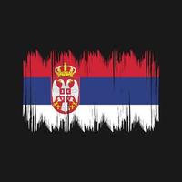 trazos de arbusto de bandera serbia. bandera nacional vector