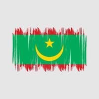 Mauritania Flag Bush Strokes. National Flag vector