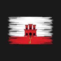 cepillo de la bandera de gibraltar. bandera nacional vector
