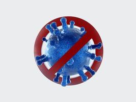 Stop Corona Virus Mockup 3D Rendering Design photo