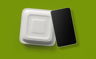 Food Box Mockup 3D Rendering Design photo