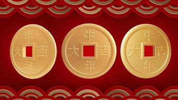 Chinese New Year Mockup 3D Rendering Design photo