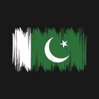 trazos de arbusto de bandera de pakistán. bandera nacional vector