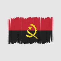 trazos de pincel de la bandera de angola. bandera nacional vector